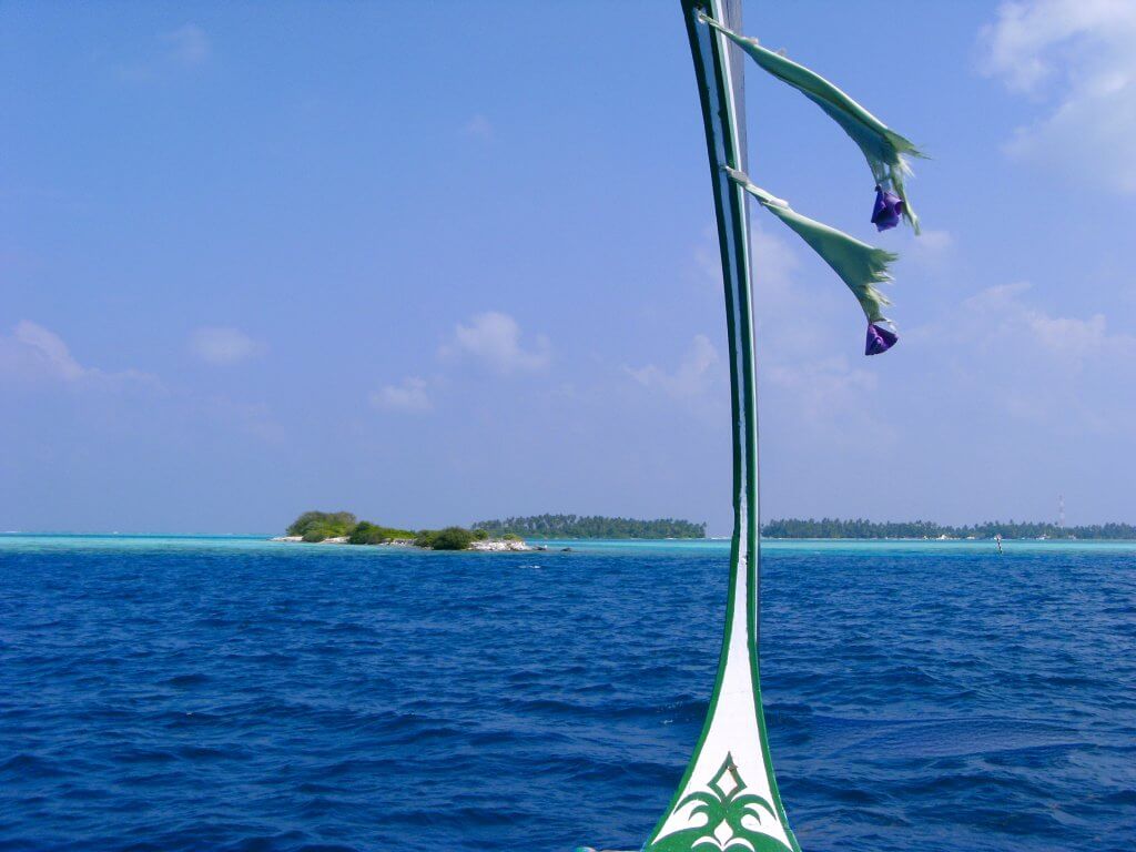 Ein traditionelles Boot auf den Malediven